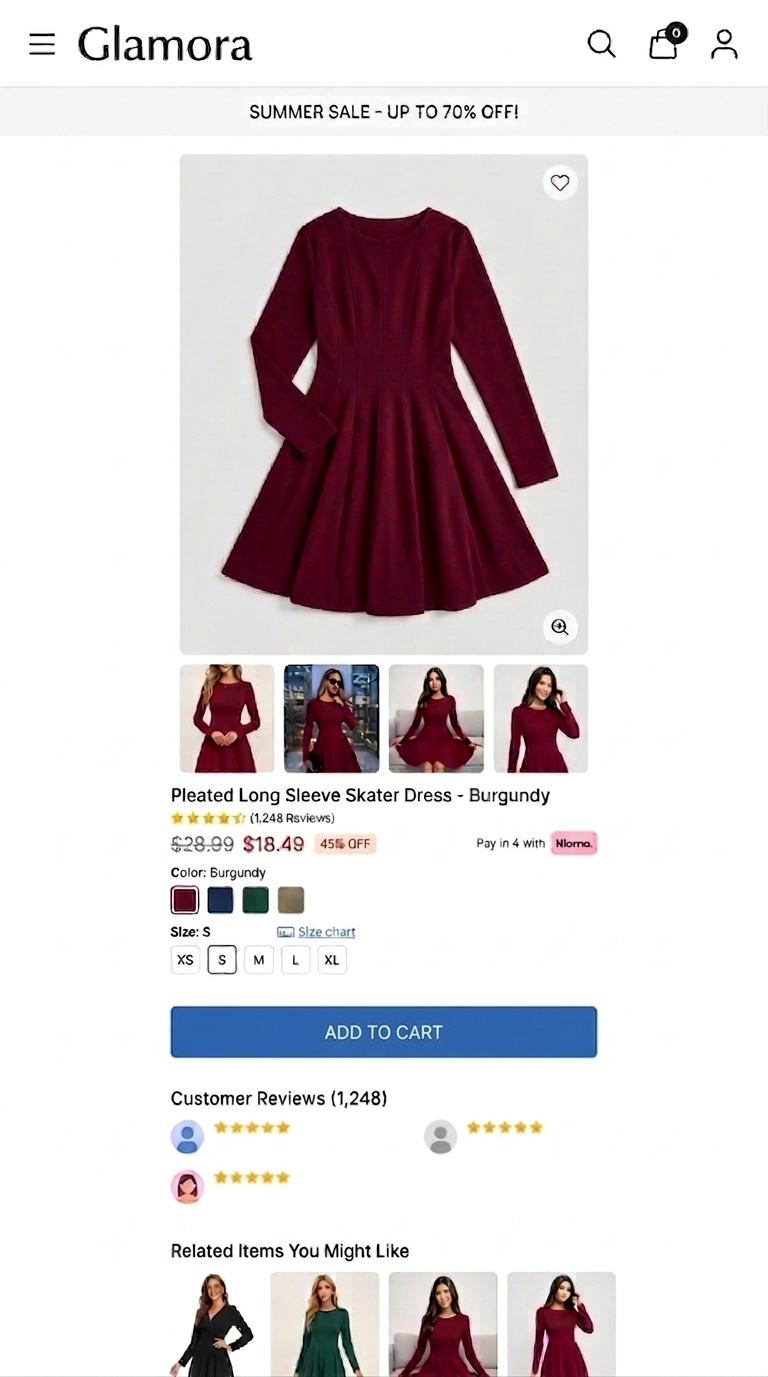 One tap to the brand webshop for purchase