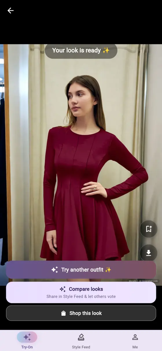 See your AI try-on result